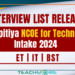 NCOE Kuliyapitiya Interview Candidate Lists