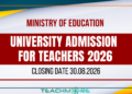 University Admission for Teachers 2025/2026