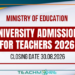University Admission for Teachers 2025/2026