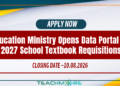 Education Ministry Opens Data Portal for 2027 School Textbook Requisitions (Stage One)