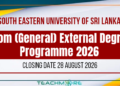 SEUSL Bachelor of Commerce (General) External Degree Programme 2026