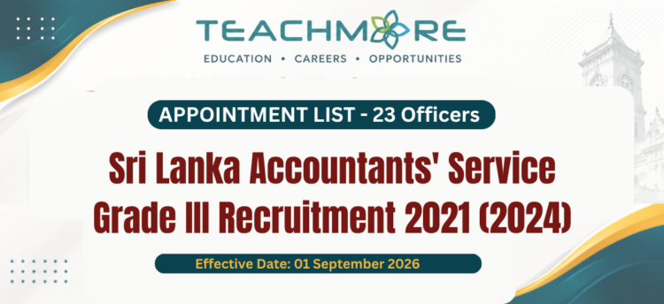 Sri Lanka Accountants' Service Grade III Recruitment 2021 (2024)