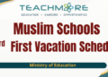 Muslim Schools Third Term First Vacation