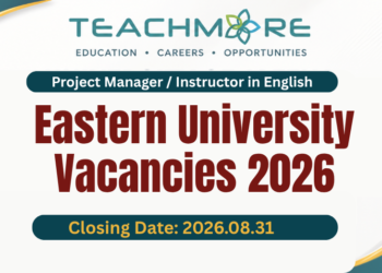 Eastern University Sri Lanka Vacancies 2026 Project Manager Instructor in English