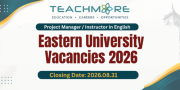 Eastern University Sri Lanka Vacancies 2026 Project Manager Instructor in English