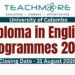 English Diploma Programmes Admission 2026