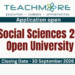 Bachelor of Arts (BA) in Social Sciences 2026/27