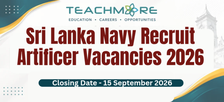 Sri Lanka Navy Recruit Artificer Vacancies 2026