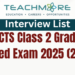 SLICTS Class 2 Grade II Limited Exam 2025 (2026) Interview List