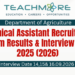 Department of Agriculture – Technical Assistant Recruitment Exam Results & Interview List 2025 (2026)