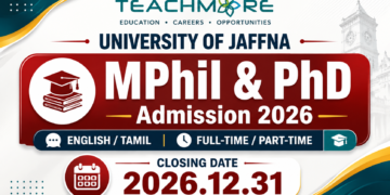 University of Jaffna MPhil & PhD Admission 2026