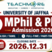 University of Jaffna MPhil & PhD Admission 2026