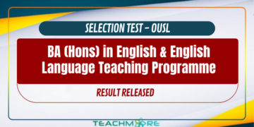 OUSL Selection Test Results Released 2026 — B.A. (Honours) in English and English Language Teaching