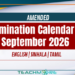 Examination Calendar for September 2026 (Amended)