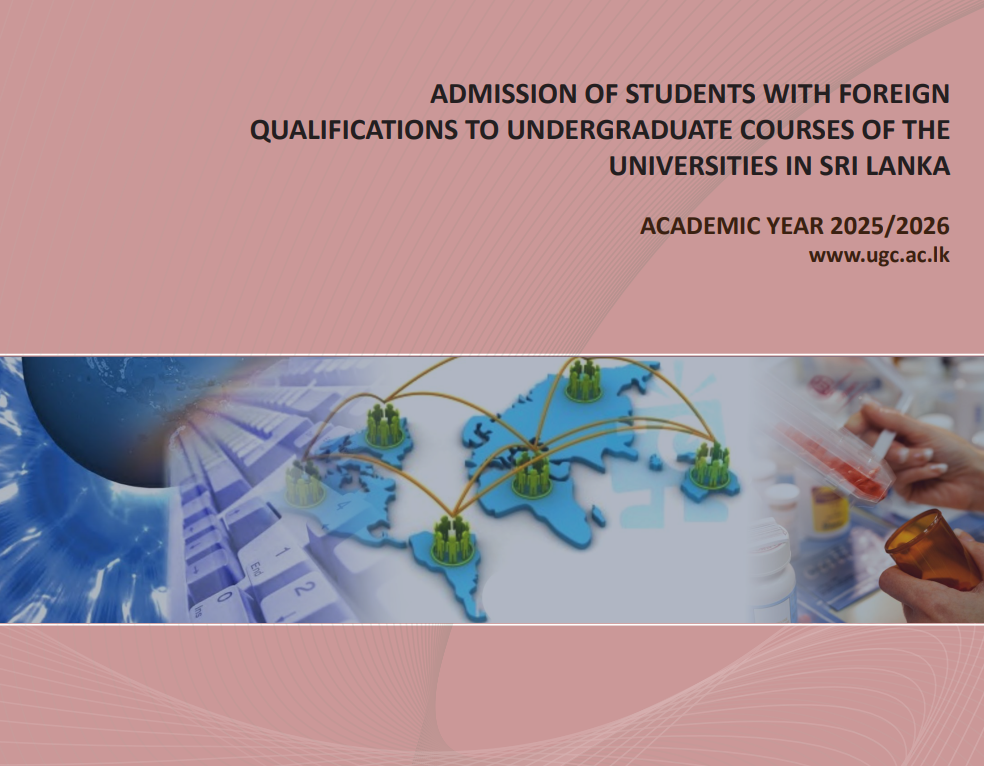 UGC Sri Lanka university admissions 2025 2026 foreign qualified students guide
