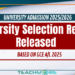 university selection results 2025/2026