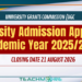 university admission appeals for 2025/2026