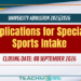 Applications for Special Sports Intake