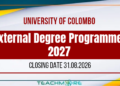 University of Colombo External Degree Programmes 2027