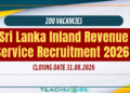 Sri Lanka Inland Revenue Service Grade III Recruitment 2026 