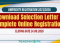 University Registration 2025/2026: Download Selection Letter & Complete Online Registration