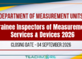 Trainee Inspectors of Measurement Services & Devices 2026