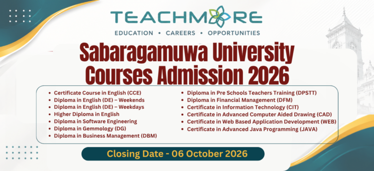 Sabaragamuwa University Courses Admission 2026