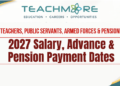 2027 Salary, Advance & Pension Payment Dates