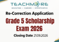 Grade 5 Scholarship Exam 2026 Re-Correction Application
