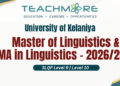 Master of Linguistics & MA in Linguistics - 2026/2027