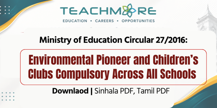 Ministry of Education Circular 27/2016: Environmental Pioneer Programme