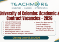 University of Colombo: Academic & Contract Vacancies – 2026