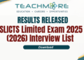SLICTS Limited Exam 2025 (2026) Interview List