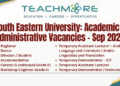 South Eastern University: Academic & Administrative Vacancies – September 2026