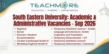 South Eastern University: Academic & Administrative Vacancies – September 2026