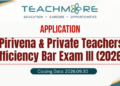 Pirivena & Private Teachers Efficiency Bar Exam III (2026)