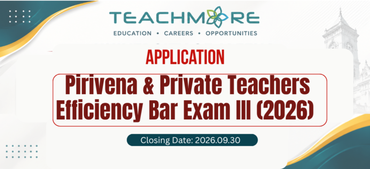 Pirivena & Private Teachers Efficiency Bar Exam III (2026)