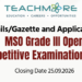MSO Grade III Open Competitive Examination 2026