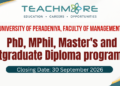 University of Peradeniya Faculty of Management Postgraduate Programmes 2026