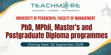 University of Peradeniya Faculty of Management Postgraduate Programmes 2026