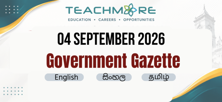 Sri Lanka Government Gazette – 04 September 2026