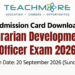 Agrarian Development Officer Exam 2026 Admission Cards