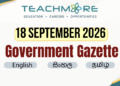 Sri Lanka Government Gazette – 18 September 2026