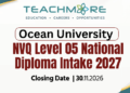Ocean University NVQ Level 05 National Diploma Intake 2027/2028