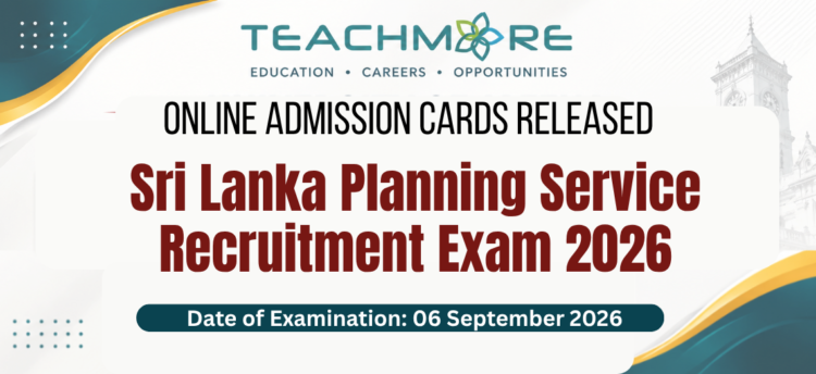 Sri Lanka Planning Service Limited Exam 2026 – Online Admission Cards Released