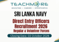 Sri Lanka Navy Direct Entry Officers Recruitment 2026
