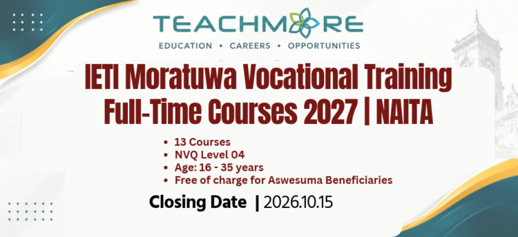 IETI Moratuwa Vocational Training Full-Time Courses 2027 | NAITA