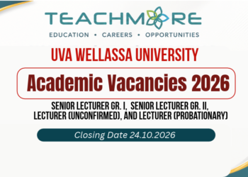 Uva Wellassa University Academic Vacancies 2026