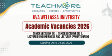 Uva Wellassa University Academic Vacancies 2026