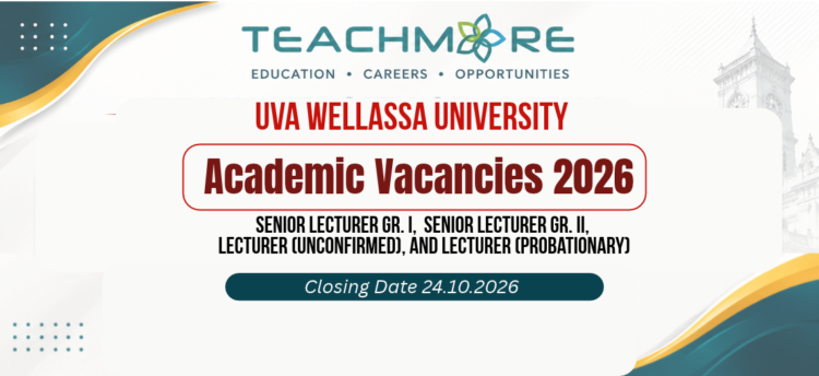 Uva Wellassa University Academic Vacancies 2026